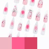 image:imageBABALAL Press On Nails Extra Long Stiletto Fake Nails Hot Pink Blue Cheetah Print with Star Design Glossy Y2K Kawaii Funky Glue On Nails 24Pcs Bright Summer NailsANS214