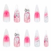 image:imageBABALAL Press On Nails Extra Long Stiletto Fake Nails Hot Pink Blue Cheetah Print with Star Design Glossy Y2K Kawaii Funky Glue On Nails 24Pcs Bright Summer NailsANS214
