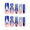 image:imageBABALAL Press On Nails Long Square Fake Nails Pink Brown with 3D Star Rhinestone amp Polka Dot Stripe Design Y2K Retro Cute Glue On Nails for Women and Girls 24PcsFNEB014