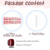 image:imageBABALAL Press On Nails Long Square Fake Nails Pink Brown with 3D Star Rhinestone amp Polka Dot Stripe Design Y2K Retro Cute Glue On Nails for Women and Girls 24PcsFNEB003