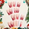 image:imageBABALAL Press On Nails Long Square Fake Nails Pink Brown with 3D Star Rhinestone amp Polka Dot Stripe Design Y2K Retro Cute Glue On Nails for Women and Girls 24PcsFNEB017