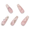image:imageBABALAL Press On Nails Long Square Fake Nails Pink Brown with 3D Star Rhinestone amp Polka Dot Stripe Design Y2K Retro Cute Glue On Nails for Women and Girls 24PcsFNEB009