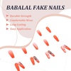 image:imageBABALAL Press On Nails Long Square Fake Nails Pink Brown with 3D Star Rhinestone amp Polka Dot Stripe Design Y2K Retro Cute Glue On Nails for Women and Girls 24PcsFNEB019