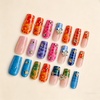 image:imageBABALAL Press On Nails Long Square Fake Nails Pink Brown with 3D Star Rhinestone amp Polka Dot Stripe Design Y2K Retro Cute Glue On Nails for Women and Girls 24PcsFNEB00605