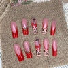 image:imageBABALAL Press On Nails Long Square Fake Nails Pink Brown with 3D Star Rhinestone amp Polka Dot Stripe Design Y2K Retro Cute Glue On Nails for Women and Girls 24PcsFNEB003
