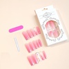 image:imageBABALAL Press On Nails Long Square Fake Nails Pink Brown with 3D Star Rhinestone amp Polka Dot Stripe Design Y2K Retro Cute Glue On Nails for Women and Girls 24PcsFNEB025