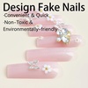 image:imageBABALAL Press On Nails Long Square Fake Nails Pink Brown with 3D Star Rhinestone amp Polka Dot Stripe Design Y2K Retro Cute Glue On Nails for Women and Girls 24PcsFNEB001