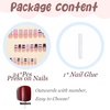 image:imageBABALAL Press On Nails Long Square Fake Nails Pink Brown with 3D Star Rhinestone amp Polka Dot Stripe Design Y2K Retro Cute Glue On Nails for Women and Girls 24PcsFNEB00604