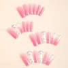 image:imageBABALAL Press On Nails Long Square Fake Nails Pink Brown with 3D Star Rhinestone amp Polka Dot Stripe Design Y2K Retro Cute Glue On Nails for Women and Girls 24PcsFNEB025