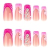 image:imageBABALAL Press On Nails Long Square Fake Nails Pink Brown with 3D Star Rhinestone amp Polka Dot Stripe Design Y2K Retro Cute Glue On Nails for Women and Girls 24PcsFNEB00602