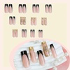 image:imageBABALAL Press On Nails Long Square Fake Nails Pink Brown with 3D Star Rhinestone amp Polka Dot Stripe Design Y2K Retro Cute Glue On Nails for Women and Girls 24PcsFNEB016