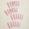 image:imageBABALAL Press On Nails Long Square Fake Nails Pink Brown with 3D Star Rhinestone amp Polka Dot Stripe Design Y2K Retro Cute Glue On Nails for Women and Girls 24PcsFNEB001
