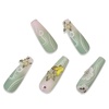 image:imageBABALAL Press On Nails Long Square Fake Nails Pink Brown with 3D Star Rhinestone amp Polka Dot Stripe Design Y2K Retro Cute Glue On Nails for Women and Girls 24PcsFNEB020