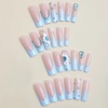 image:imageBABALAL Press On Nails Long Square Fake Nails Pink Brown with 3D Star Rhinestone amp Polka Dot Stripe Design Y2K Retro Cute Glue On Nails for Women and Girls 24PcsFNEB006