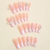 image:imageBABALAL Press On Nails Long Square Fake Nails Pink Brown with 3D Star Rhinestone amp Polka Dot Stripe Design Y2K Retro Cute Glue On Nails for Women and Girls 24PcsFNEB018