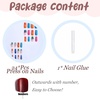 image:imageBABALAL Press On Nails Long Square Fake Nails Pink Brown with 3D Star Rhinestone amp Polka Dot Stripe Design Y2K Retro Cute Glue On Nails for Women and Girls 24PcsFNEB00605