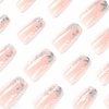 image:imageBABALAL Press On Nails Long Square Fake Nails Pink Brown with 3D Star Rhinestone amp Polka Dot Stripe Design Y2K Retro Cute Glue On Nails for Women and Girls 24PcsFNEB023