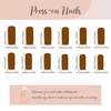 image:imageBABALAL Press On Nails Long Square Fake Nails Pink Brown with 3D Star Rhinestone amp Polka Dot Stripe Design Y2K Retro Cute Glue On Nails for Women and Girls 24PcsFNEB016
