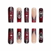 image:imageBABALAL Press On Nails Long Square Fake Nails Pink Brown with 3D Star Rhinestone amp Polka Dot Stripe Design Y2K Retro Cute Glue On Nails for Women and Girls 24PcsFNEB013