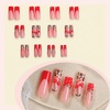 image:imageBABALAL Press On Nails Long Square Fake Nails Pink Brown with 3D Star Rhinestone amp Polka Dot Stripe Design Y2K Retro Cute Glue On Nails for Women and Girls 24PcsFNEB003