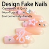 image:imageBABALAL Press On Nails Long Square Fake Nails Pink Brown with 3D Star Rhinestone amp Polka Dot Stripe Design Y2K Retro Cute Glue On Nails for Women and Girls 24PcsFNEB018