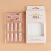 image:imageBABALAL Press On Nails Long Square Fake Nails Pink Brown with 3D Star Rhinestone amp Polka Dot Stripe Design Y2K Retro Cute Glue On Nails for Women and Girls 24PcsFNEB011