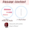 image:imageBABALAL Press On Nails Long Square Fake Nails Pink Brown with 3D Star Rhinestone amp Polka Dot Stripe Design Y2K Retro Cute Glue On Nails for Women and Girls 24PcsFNEB00602