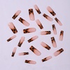 image:imageBABALAL Press On Nails Long Square Fake Nails Rainbow amp Gold Bead Accents Glossy Boho Tropical Summer Glue On Nails for Women and Girls 24PcsbbfnH002