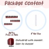 image:imageBABALAL Press On Nails Long Square Fake Nails Rainbow amp Gold Bead Accents Glossy Boho Tropical Summer Glue On Nails for Women and Girls 24PcsbbfnH007