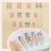 image:imageBABALAL Press On Nails Long Square Fake Nails Rainbow amp Gold Bead Accents Glossy Boho Tropical Summer Glue On Nails for Women and Girls 24PcsbbfnH005