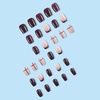 image:imageBABALAL Press On Nails Long Square Fake Nails Rainbow amp Gold Bead Accents Glossy Boho Tropical Summer Glue On Nails for Women and Girls 24PcsbbfnH006