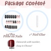 image:imageBABALAL Press On Nails Long Square Fake Nails Rainbow amp Gold Bead Accents Glossy Boho Tropical Summer Glue On Nails for Women and Girls 24PcsbbfnH00501