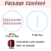 image:imageBABALAL Press On Nails Long Square Fake Nails Rainbow amp Gold Bead Accents Glossy Boho Tropical Summer Glue On Nails for Women and Girls 24PcsbbfnH008