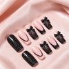 image:imageBABALAL Press On Nails Long Square Fake Nails Rainbow amp Gold Bead Accents Glossy Boho Tropical Summer Glue On Nails for Women and Girls 24PcsbbfnH00501
