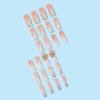 image:imageBABALAL Press On Nails Long Square Fake Nails Rainbow amp Gold Bead Accents Glossy Boho Tropical Summer Glue On Nails for Women and Girls 24PcsbbfnH004