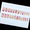 image:imageBABALAL Press On Nails Long Square Fake Nails Rainbow amp Gold Bead Accents Glossy Boho Tropical Summer Glue On Nails for Women and Girls 24PcsbbfnH010