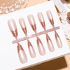 image:imageBABALAL Press On Nails Long Square Fake Nails Rainbow amp Gold Bead Accents Glossy Boho Tropical Summer Glue On Nails for Women and Girls 24PcsbbfnH019