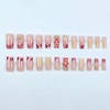 image:imageBABALAL Press On Nails Long Square Fake Nails Rainbow amp Gold Bead Accents Glossy Boho Tropical Summer Glue On Nails for Women and Girls 24PcsbbfnH010
