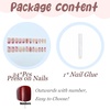 image:imageBABALAL Press On Nails Long Square Fake Nails Rainbow amp Gold Bead Accents Glossy Boho Tropical Summer Glue On Nails for Women and Girls 24PcsbbfnH010