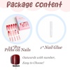 image:imageBABALAL Press On Nails Long Square Fake Nails Rainbow amp Gold Bead Accents Glossy Boho Tropical Summer Glue On Nails for Women and Girls 24PcsbbfnH012