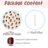 image:imageBABALAL Press On Nails Long Square Fake Nails Rainbow amp Gold Bead Accents Glossy Boho Tropical Summer Glue On Nails for Women and Girls 24PcsbbfnH013