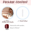 image:imageBABALAL Press On Nails Long Square Fake Nails Rainbow amp Gold Bead Accents Glossy Boho Tropical Summer Glue On Nails for Women and Girls 24PcsbbfnH019