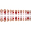 image:imageBABALAL Press On Nails Long Square Fake Nails Rainbow amp Gold Bead Accents Glossy Boho Tropical Summer Glue On Nails for Women and Girls 24PcsbbfnH023