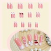 image:imageBABALAL Press On Nails Long Square Fake Nails Rainbow amp Gold Bead Accents Glossy Boho Tropical Summer Glue On Nails for Women and Girls 24PcsbbfnH026