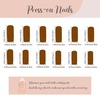 image:imageBABALAL Press On Nails Long Square Fake Nails Rainbow amp Gold Bead Accents Glossy Boho Tropical Summer Glue On Nails for Women and Girls 24PcsbbfnH026
