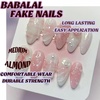 image:imageBABALAL Press On Nails Medium Almond Fake Nails Blue Yellow Brown with Star Polka Dot amp Stripe Swirl Design Y2K Retro Kawaii Glue On Nails for Women and Girls 24PcsFNf403starfish