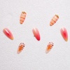image:imageBABALAL Press On Nails Medium Almond Fake Nails Blue Yellow Brown with Star Polka Dot amp Stripe Swirl Design Y2K Retro Kawaii Glue On Nails for Women and Girls 24PcsFNf406orange