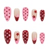 image:imageBABALAL Press On Nails Medium Almond Fake Nails Blue Yellow Brown with Star Polka Dot amp Stripe Swirl Design Y2K Retro Kawaii Glue On Nails for Women and Girls 24PcsFNf40401