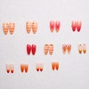 image:imageBABALAL Press On Nails Medium Almond Fake Nails Blue Yellow Brown with Star Polka Dot amp Stripe Swirl Design Y2K Retro Kawaii Glue On Nails for Women and Girls 24PcsFNf406orange