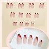 image:imageBABALAL Press On Nails Medium Almond Fake Nails Blue Yellow Brown with Star Polka Dot amp Stripe Swirl Design Y2K Retro Kawaii Glue On Nails for Women and Girls 24PcsFNf404red